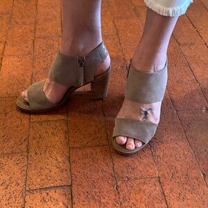 Toms Beige Block Heel Sandals